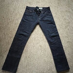 Gustin Men's Deep Indigo Skinny selvedge raw jeans